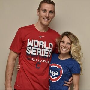 5th & Ocean heather t-shirt vintage Chicago Cubs retro logo Small